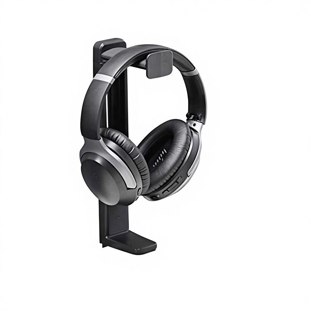 NEETTO HS906 2-in-1 Silicone Headphone & Gaming Headset Stand Desk Mount Swivel Height-Adjustable Hook Cable Clip