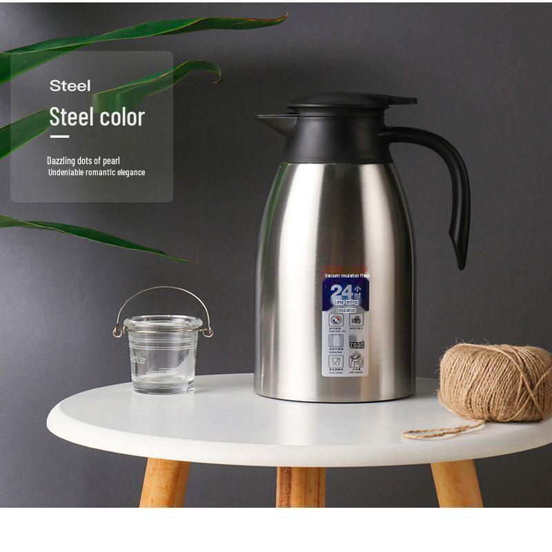 

304 Stainless Steel Double-Layer Vacuum Insulated Coffee Pot, Large Capacity Teapot for Home & Restaurant
