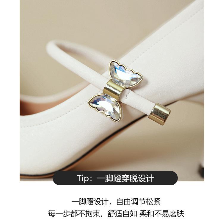 Black High Heels Temperament 2025 New One-word with Mary Jane Shoes White Stiletto French Square Head Light Mouth Single Shoes