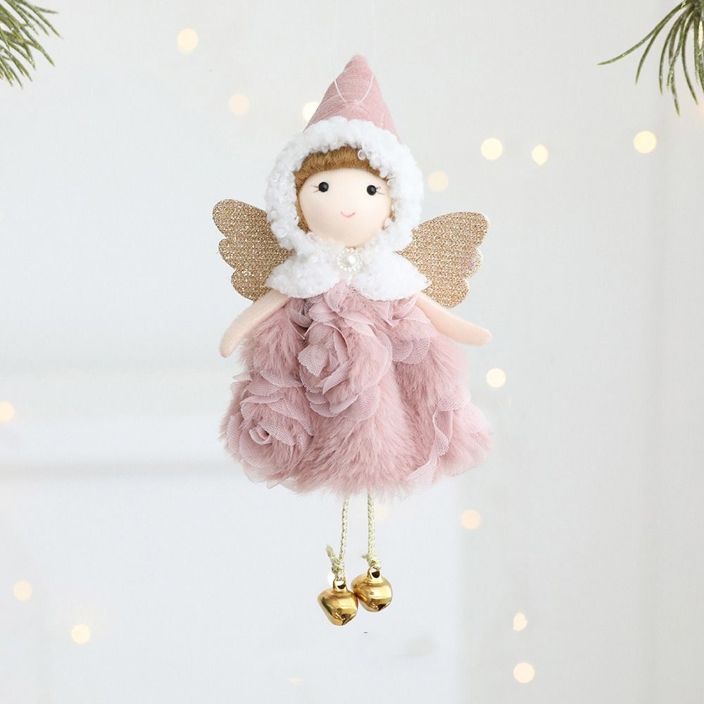 

Soft Christmas Dress Angel Girl Pendant Cartoon Christmas Girl Ornaments Party Favors розовый