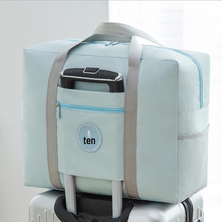 Nordic Travel Waterproof Folding Storage Bag - Thickened Oxford Cloth Solid Color Handbag