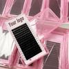 Matte Dark Black Cashmere Eyelash Extension Supplies Custom 0.03 0.05 Individual Volume Eye Lash Extension Trays