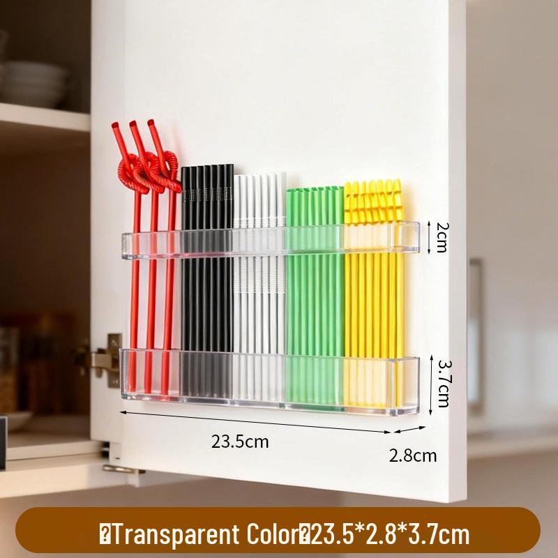 Plastic Straw Holder - Kitchen Countertop and Tableware Organizer прозрачный