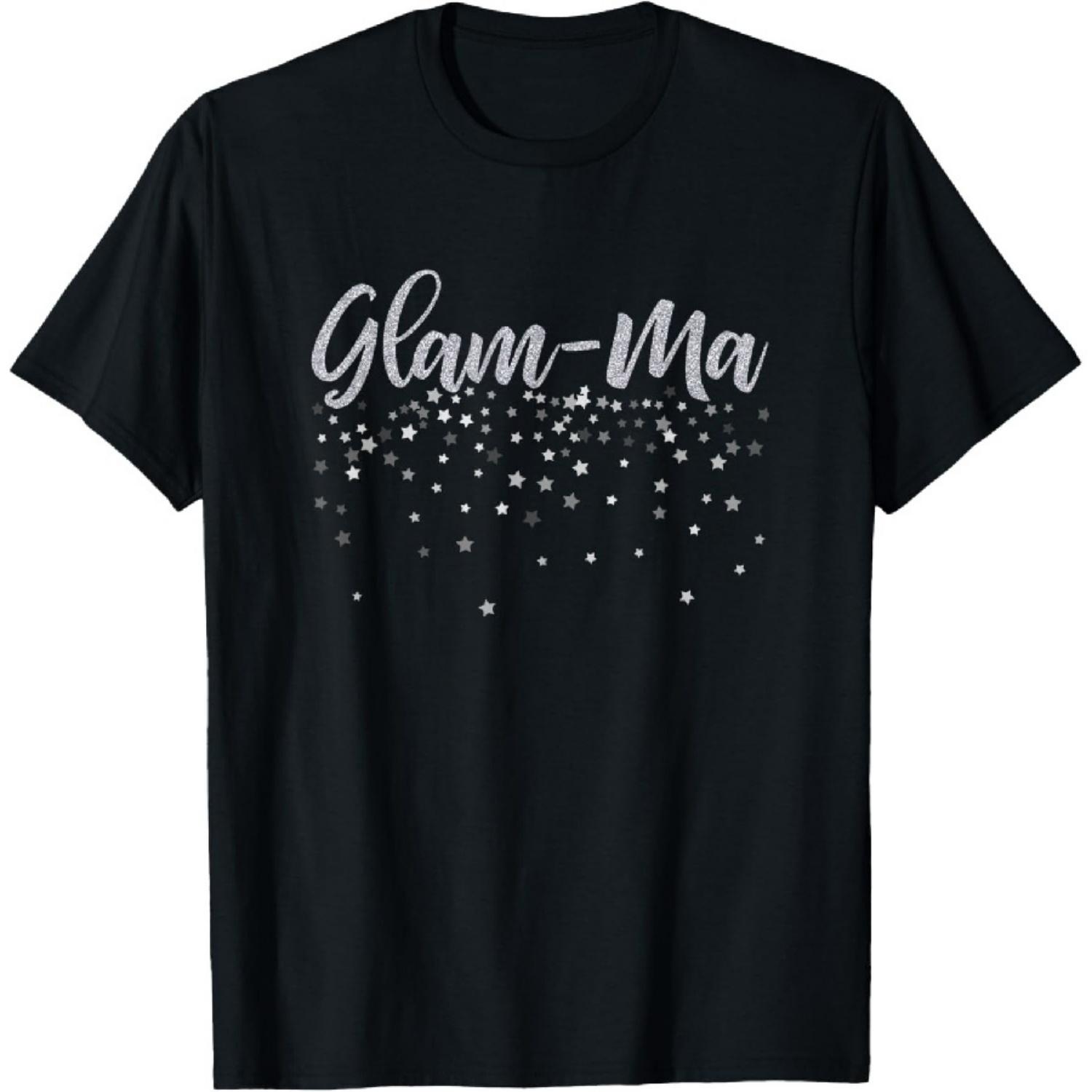 

Glam-Ma Grandmother T-Shirt, Silver Stars Design Gift Tee T-Shirt XXXXXL чорний