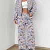 Small Fresh Flowers Autumn and Winter New European and American Women's Clothing Fruit Printing Set Women
