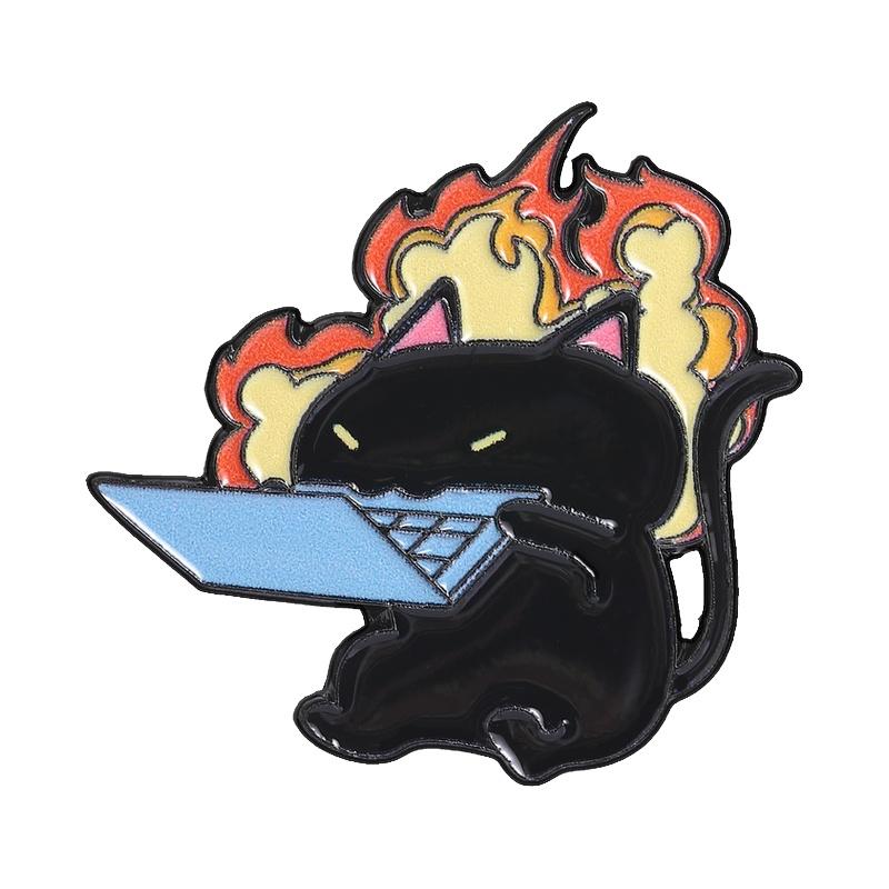 Cutee Black Cat Enamel Pins Cartoon Kitten Void Loading Kawaii Animal Brooches Lapel Backpack Badge Jewelry Gifts for Friends