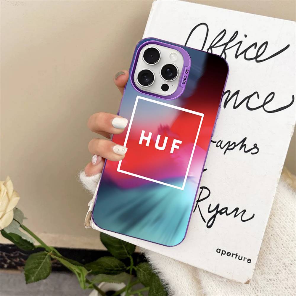 

Brand H-HUF Phone Case Color Silver Shell For lPhone 17 16 16e 15 14 13 12 11 Pro Max Plus iPhone 16pro max