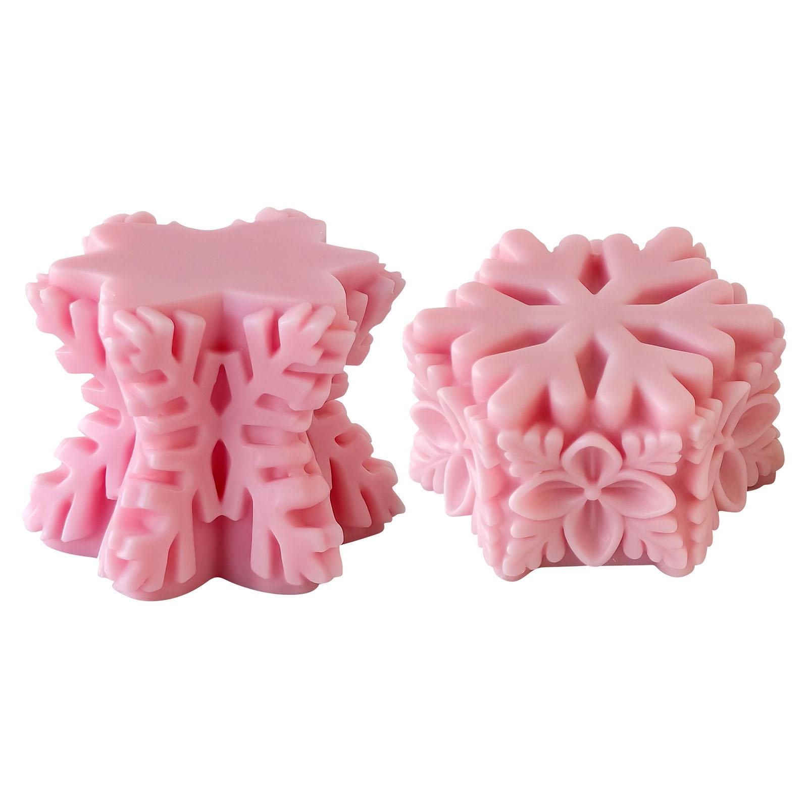 Christmas Candle Molds Castings Molds Epoxy Resin Molds Snowflake Pillar Silicone Moulds Plasters Molds Ornament Molds