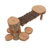 Wooden Hamster Platform Toy Multifunctional Wood Chinchilla Activity Playground Stand Ladder for Playing Climbing Chewing