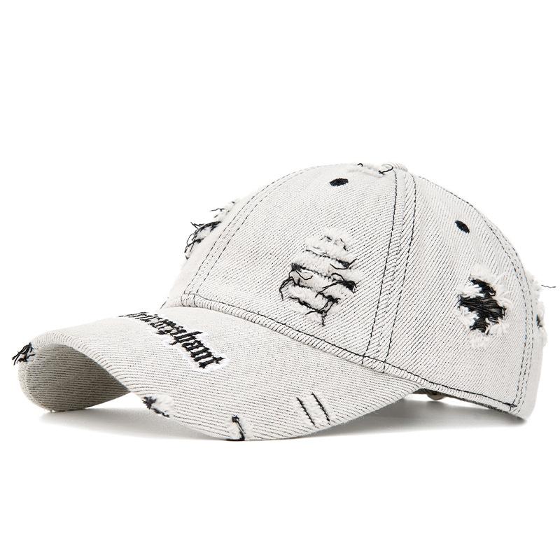 Summer Unisex Baseball Caps with Holes and Burrs Embroidered Letters Cap Sunshade Sunscreen Cap
