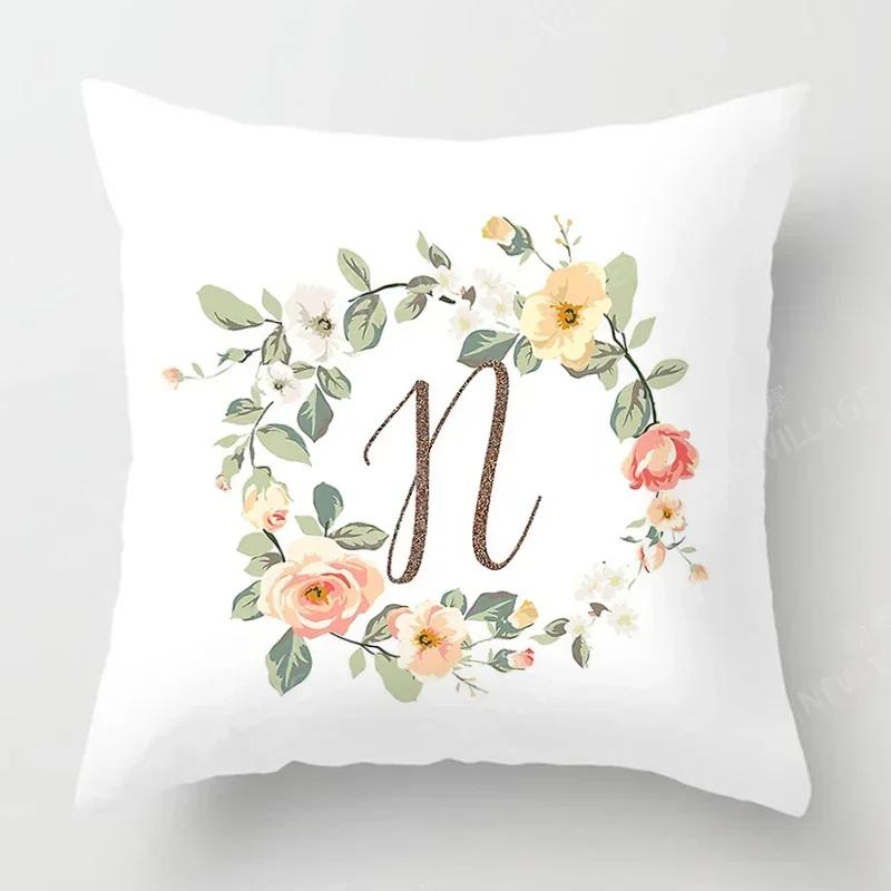 Nordic Floral Letter Pattern Throw Pillow Cover With Short Plush Print Living Room Sofa Decoration Cushion Cover Pillow Covers