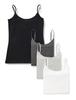 Amazon Essentials 4-Pack Slim Fit Camisoles for Women, Black/Heather Charcoal/Heather Light Gray/White, Size 2XL