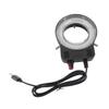 LED Microscope Ring Light 144 LEDs 4W 6500‑7500K 32000‑36000LX Adjustable Brightness USB Powered Microscope Lamp