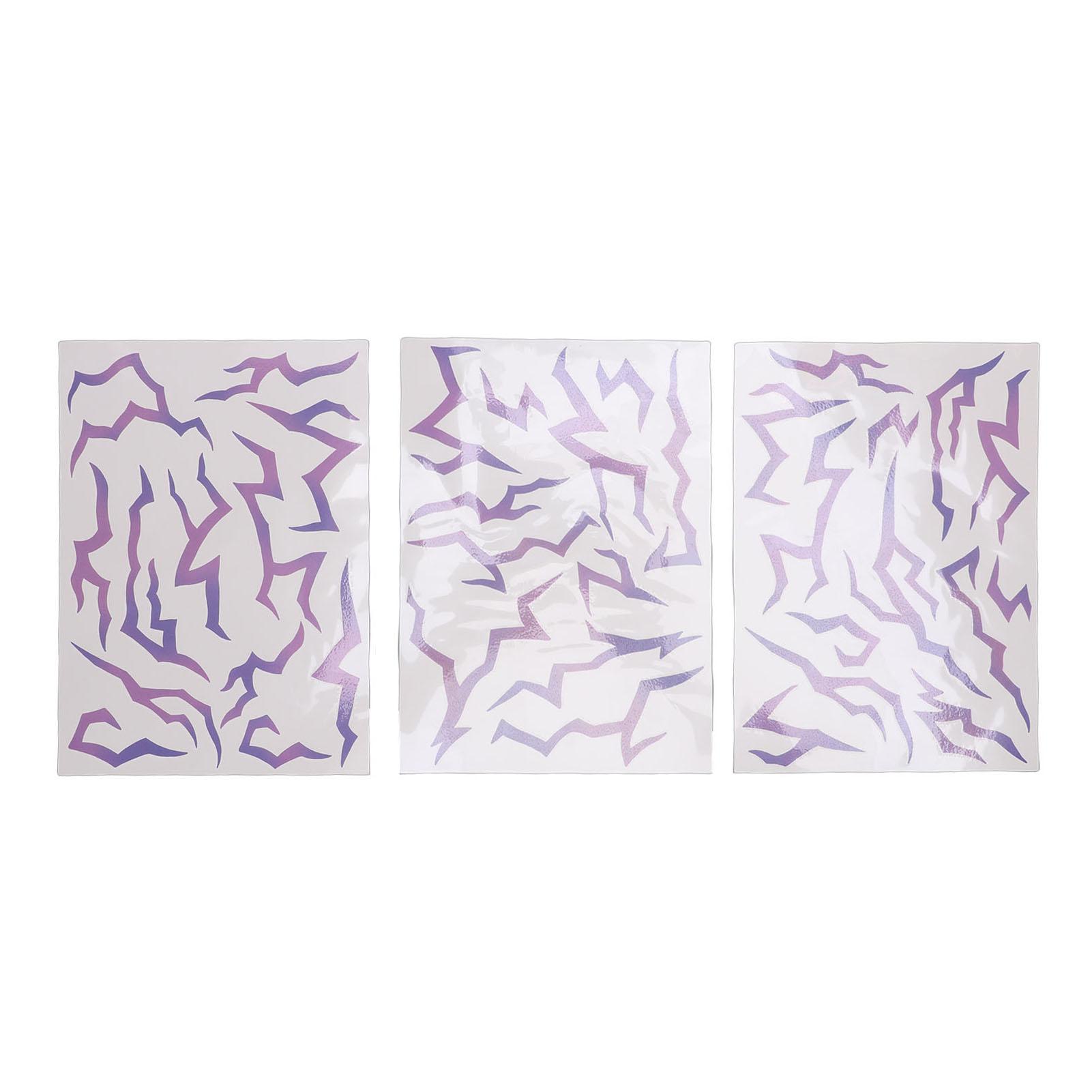 3PCS Temporary Body Stickers Movie Anime Cosplay Stickers Prop for Party Makeup Dance Music Festivals Fluorescent Gradient