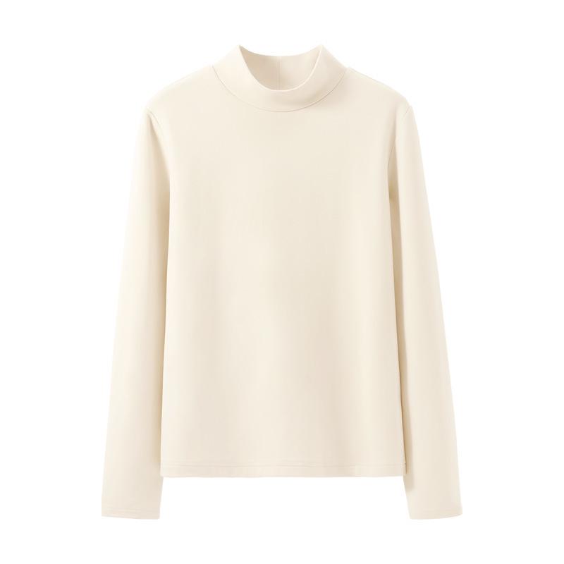 

Women s 2025 Slim-Fit Coffee Long-Sleeve Base Layer Top with Half-High Collar 2XL (125-140 lbs) абрикосовий