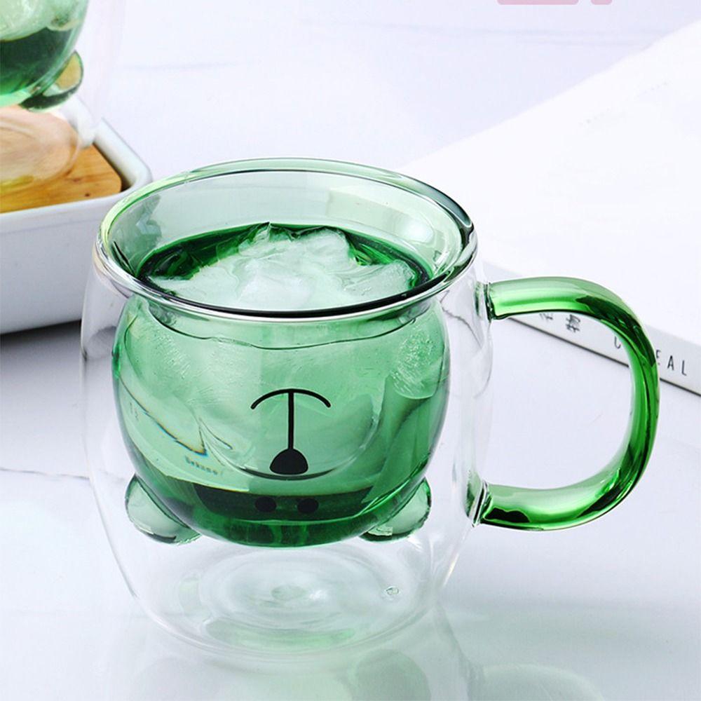 250ml Cute Bear Mugs Transparent Bear Tea Coffee Cup Milk Glass Glass Cup  Home Furnishings