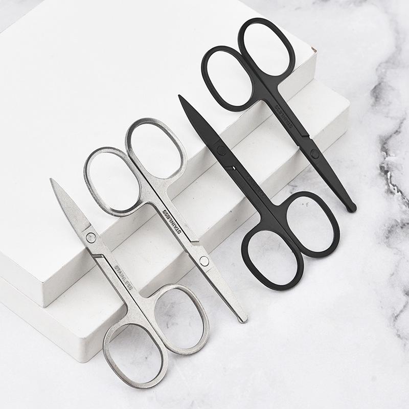 Pointed Tip Eyebrow & Nose Hair Scissors for Salon & Makeup Use Silver Pointed Tip - 1 Piece