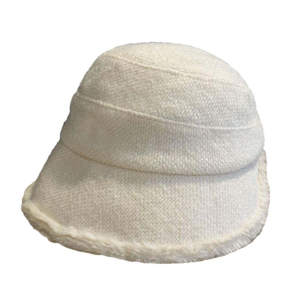 Fisherman Hat Women's Autumn and Winter Versatile Basin Hat with Velvet and Thick Cold Proof and Warm Bucket Hat Without Makeup