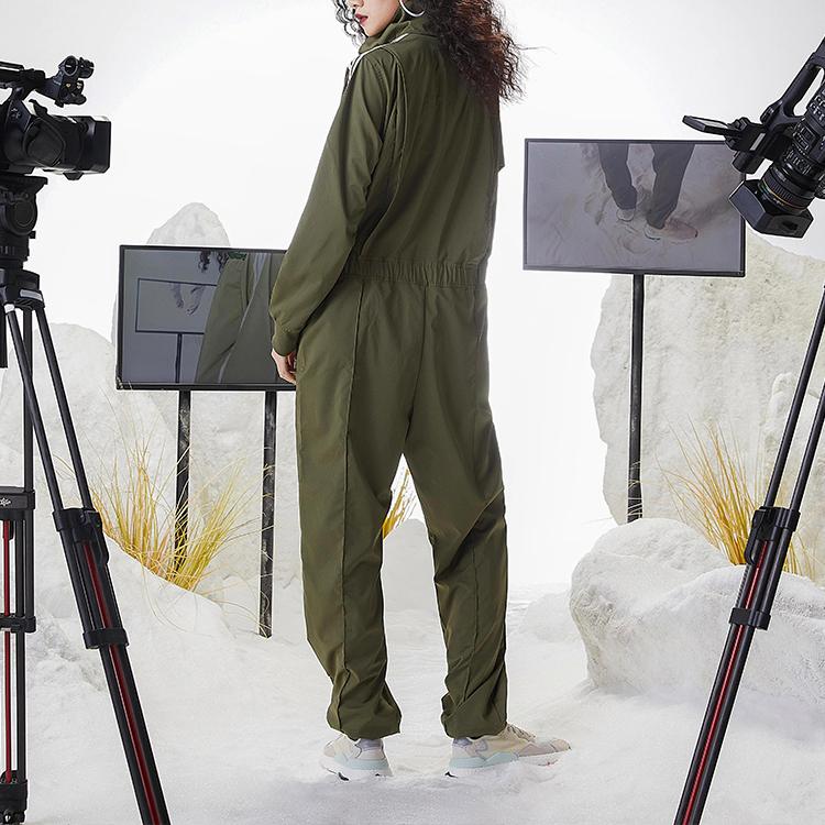 adidas Originals X Resistance Montérky Parley Pruh s logem Jednobarevný Dlouhý rukáv Kombinéza Dámský kombinéz Tmavě olivově zelená HD2517