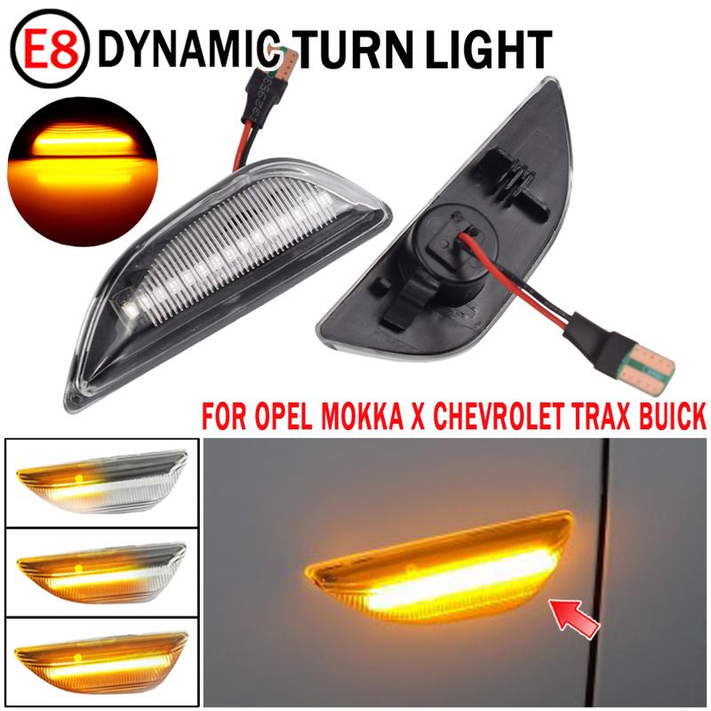 2Pcs Dynamic Led Side Marker Flowing Turn Signal Sequential Blinker Lamp Fit For Opel Mokka Mokka X Chevrolet Trax Buick Encore