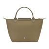 Longchamp Le Pliage Green Logo Stampato Poliammide Riciclato Borsa a Spalla tipo Raviolo Piccola Borse da Donna Verde Carciofo 1621919M04