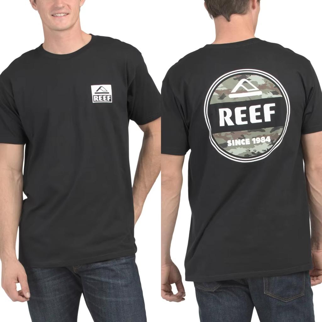 Men's T-shirt Reef Brand Print Casual Pure Cotton Oversized Y2k Tops Women's Short Sleeve Crew Neck Tee Comfortable Vacation Top