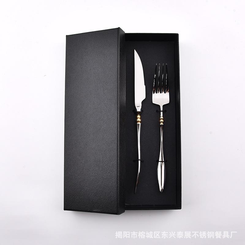 304 Stainless Steel Gourd Handle Western Tableware Hotel Restaurant Steak Knife Fork Dessert Spoon Set