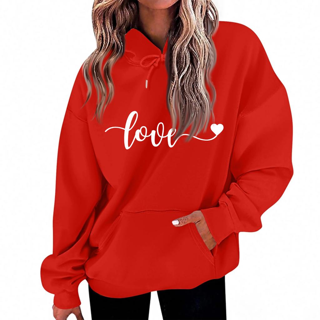 Dámská volná pohodlná ležérní módní mikina s kapucí a dlouhým rukávem s potiskem postaviček