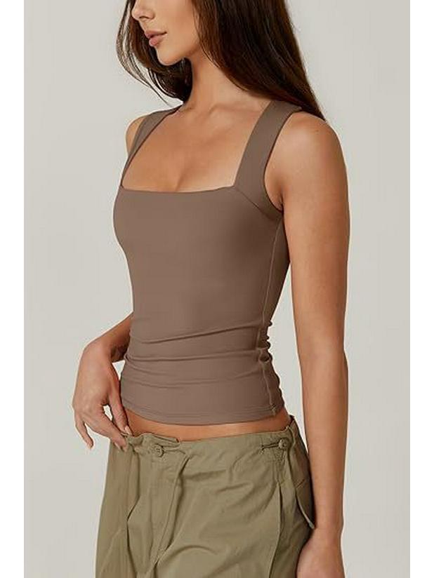 2025 European & American Women's Square Neck Slim Sleeveless Fashion Vest