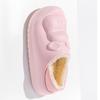 Waterproof autumn and winter cotton slippers bear simple and cute home warm couple plush slippers affordable thick bottom