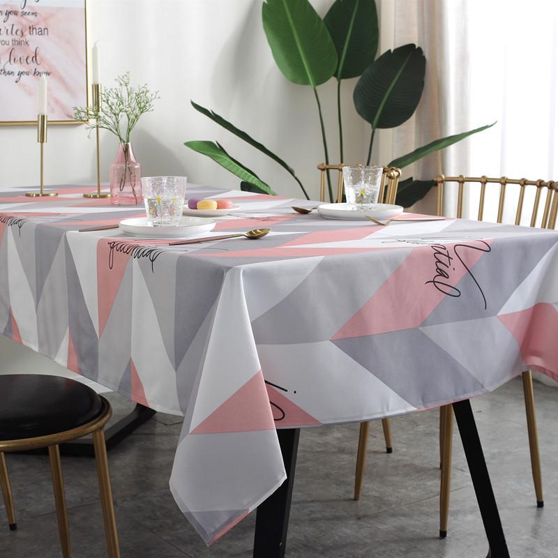 Polyester Digitaldruck Wasserdicht Geometrisch Dreieckig Kaffeetisch Tischdecke Esstischdecke