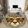 1pc Leopard Print Office Round Area Rug, Indoor Mat Suitable ForOffice, Under Office Chairs Bedroom Living Room Home Decor, Room Deco T212
