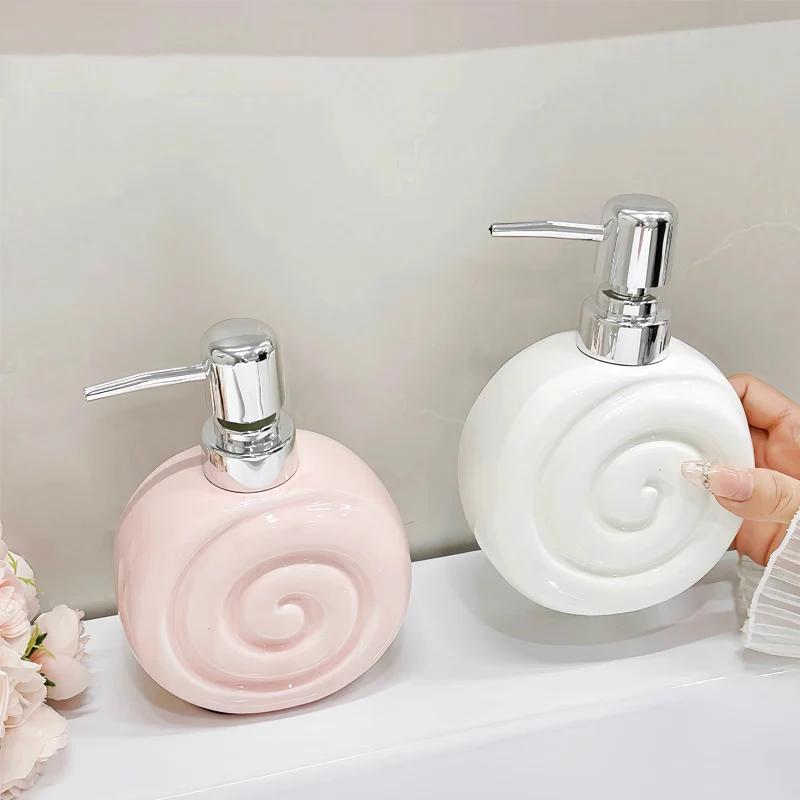 Keramik-Emulsionsflasche Badezimmerzubehör Badezimmer-Duschgel-Druckflasche Kreativer Seifenspender Badezimmerzubehör