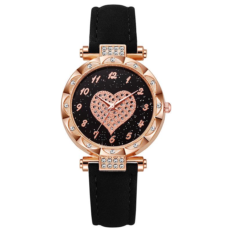 

Shein Dodo Сердце Полностью Бриллиантовые Женские Повседневные Кварцевые Часы чёрный