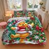 3Pcs Christmas Winnie Pooh Bedding Sets For All Sizes New 3D Printed Bed Cover Comforter Duvet Cover Pillowcase Bedroom Decoration