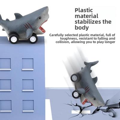 Amazon Cross-border Children's Toy Hand-painted Simulation 4 Marine Animal Model Cars Inertia Pull Back Marine Toys