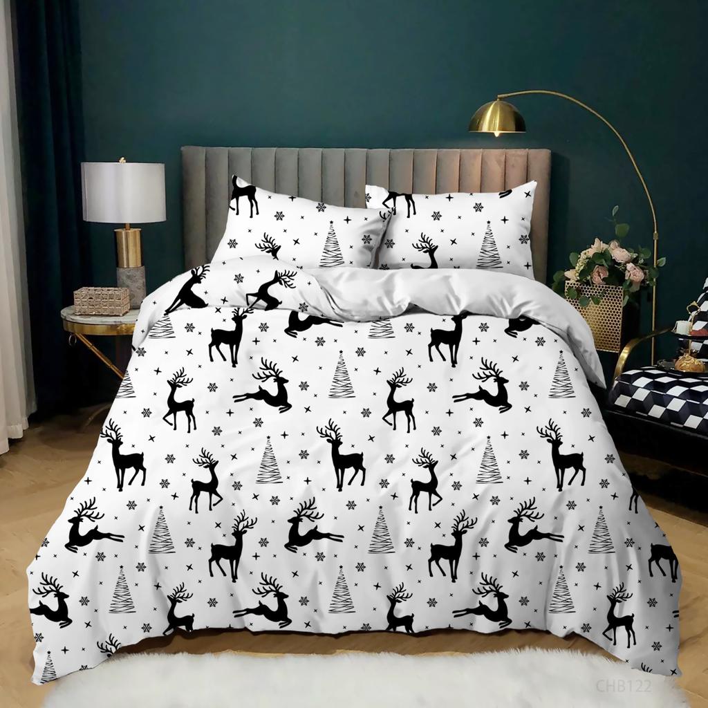 Simple And Fresh Three-Piece Set Thousand Birds Plaid Kit Quilt Cover Bedding