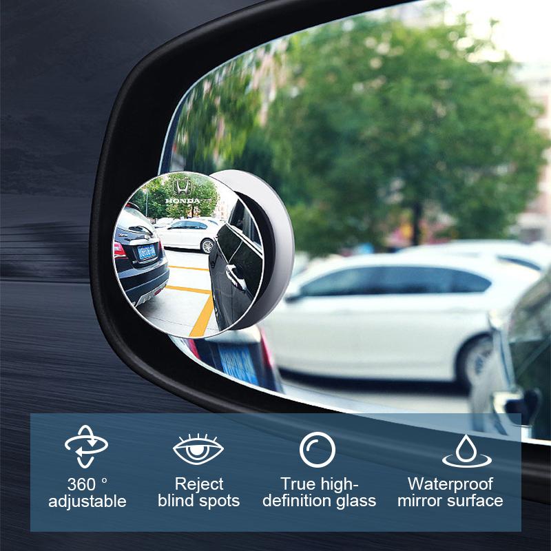 2Pcs 360 Degree Car Blind Spot Rear View Mirror Wide Angle Adjustable For Honda Fit Mugen Insight Type S R VTEC DOHC Modulo Vezel Legend RR Si