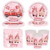 Pink Valentine's Day Tableware Set, Paper Plates, Paper Cups, Tissues, Tablecloths, Party Decoration, Scene Decoration and Arrangement Supplies