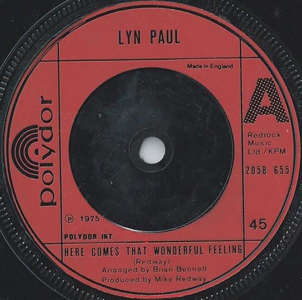 7inch Record LYN PAUL - Here Comes That Wonderful Feeling 2058655 Polydor 1975 UK Pop Used