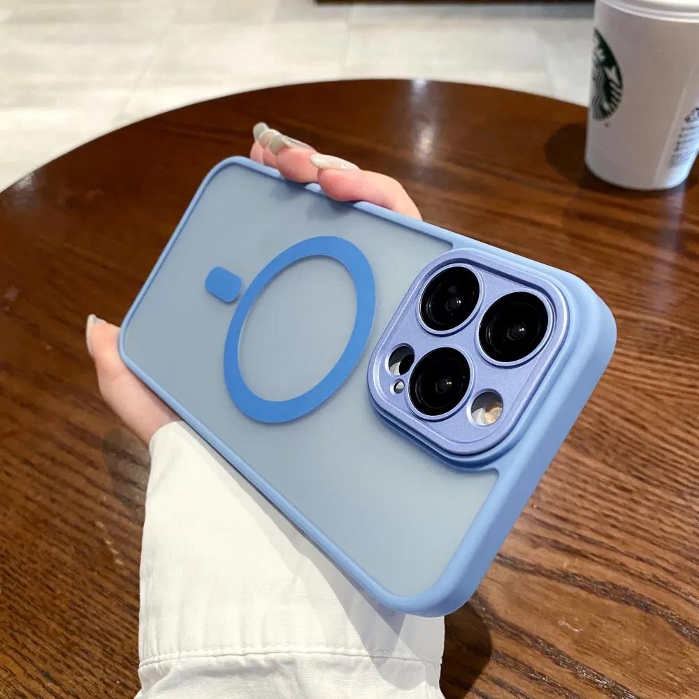 Luxury For Magsafe Wireless Charging Magnetic  Case For iPhone 15 14 Plus 11 12 13 Pro Max Clear Matte Bumper Shockproof Cover