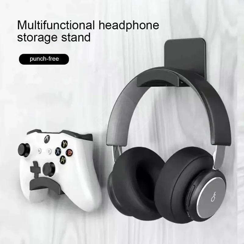 Universal Headphone Stand Adhensive Plastic Wall Mount Hanger Under Desk Headset Rack Holder Support for Gaming Earphone Bracket Cup Holders 5
