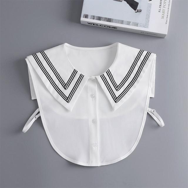 Linbaiway New Lapel Fake Collar Vintage Detachable Shirt Collar for Women Blouse Sweater False Collar Lapel Top Neckwear Ties