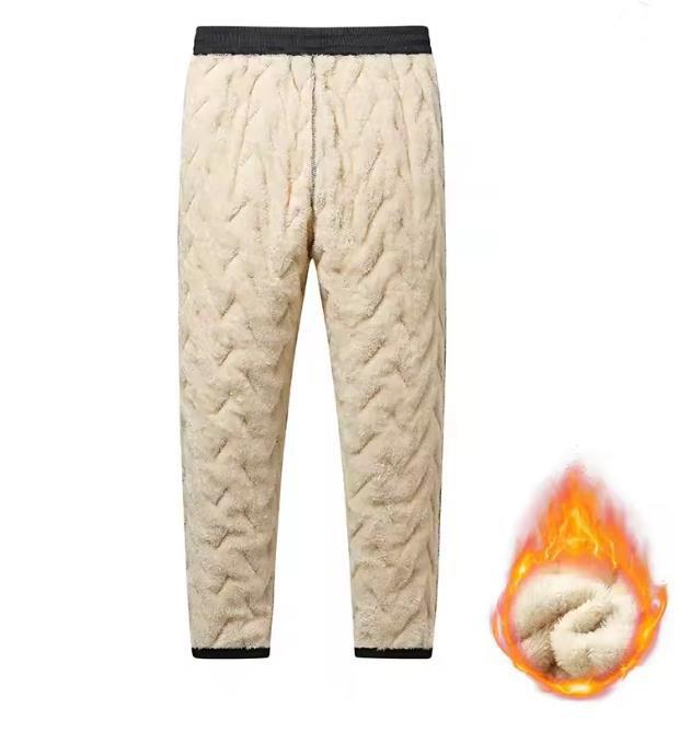 Winter Lambswool Warm Pants Thicken Men Loose Jogger Fleece Pants Casual Long Track Windproof Waterproof Thermal Trousers