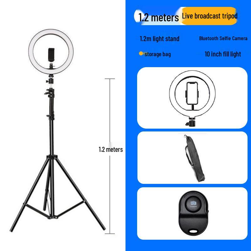Photography Light Stand & Mobile Phone Tripod – 2.1m Adjustable Floor & Desktop Bracket for Live Streaming