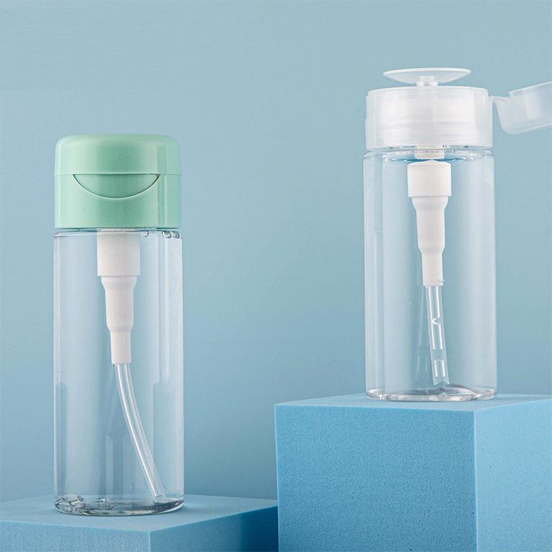 100/200/300ml Refillable Bottles Push-type Empty Pump Dispenser Bottle for Nail Polish and Makeup Remover Bottle Packaging