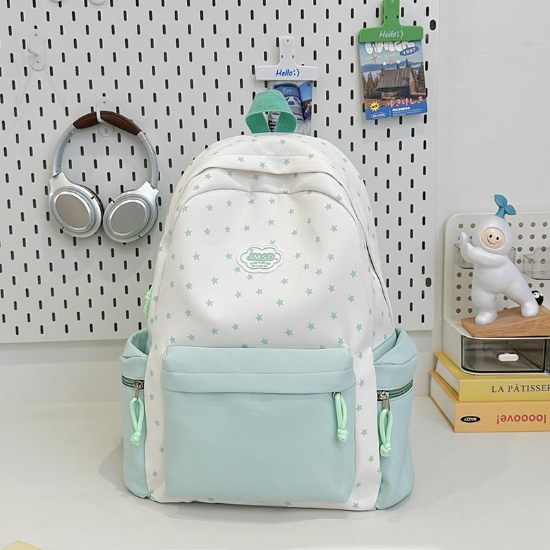 New Small and Fresh Backpack, Junior High School Student Schoolbag, Women's Versatile Contrasting Color Casual Backpack, Large-capacity Backpack.