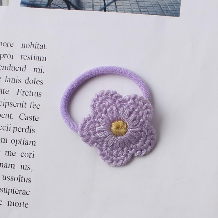 Non-Damaging Knitted Flower Hair Ties – Candy Colors for Babies & Girls