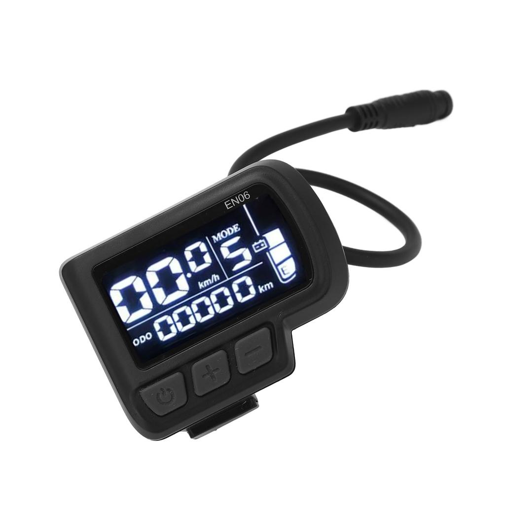 EN06 LCD Fahrrad-Display Meter Tacho mit Lichtanschluss 6-polig Wasserdichtes Kabel 24V 36V 48V 60V Elektrofahrrad Display Panel für 22,2mm Lenker