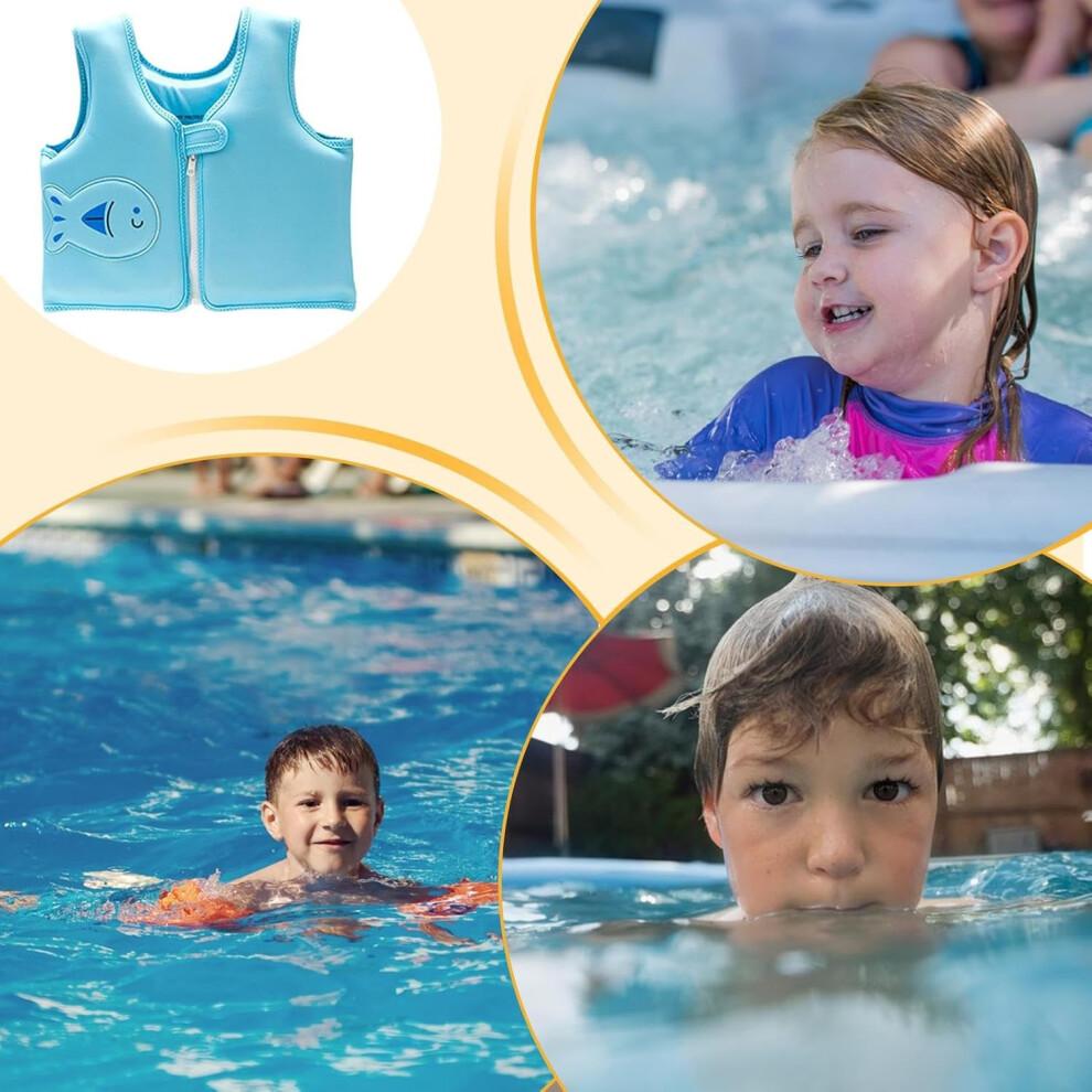 Children's Swim Vest - Swim School Approved, Anti-Jamming, Confidence Booster for Toddlers, Blue Safety Float Aid